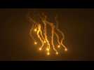 Flares light up the sky north of Rafah
