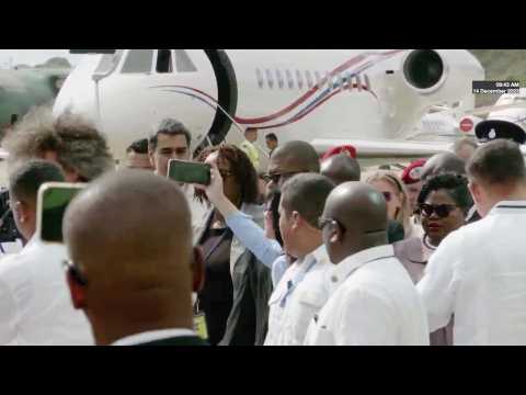 President Maduro arrives for meeting with Guyana president over Essequibo dispute
