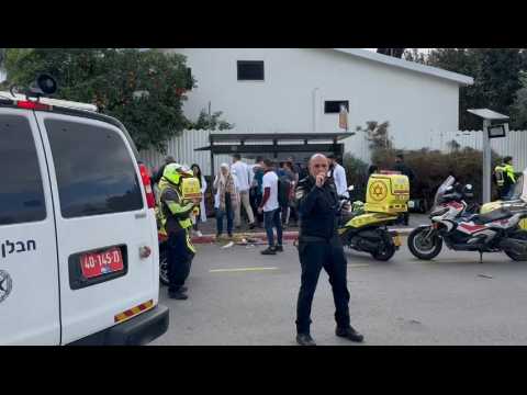 Emergency services on site of suspected ramming attack in central Israel