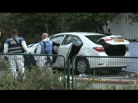 Security on site of suspected ramming attack in central Israel
