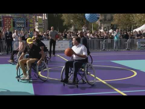 French President Macron takes part in Paralympic Day in Paris