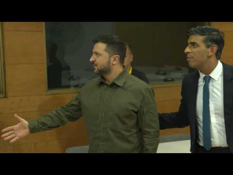 UK Prime Minister Sunak and Ukrainian President Zelensky meet at Spain summit
