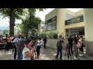 Scene outside Rio police station after three doctors shot dead