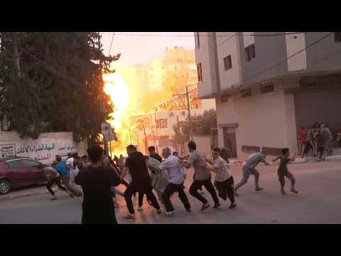 Moment after Israeli strike hits building in Gaza