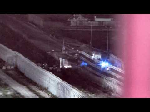 Israeli army footage of the moment second group of released hostages crossed into Israel