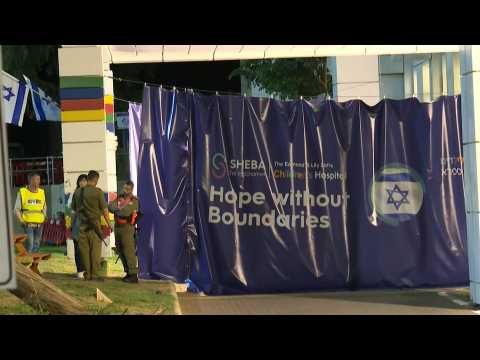 Exterior of Israel's Sheba hospital ahead of expected arrival of released Israeli hostages