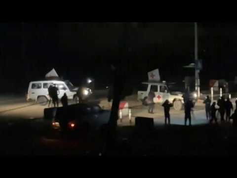 Red Cross convoy with six Israeli hostages onboard crosses Rafah border to Egypt
