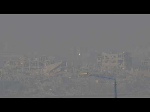 Northern Gaza seen from Israel's Sderot as temporary truce expires