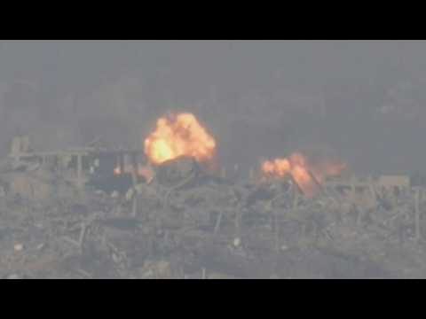 Explosion in northern Gaza seen from Israel