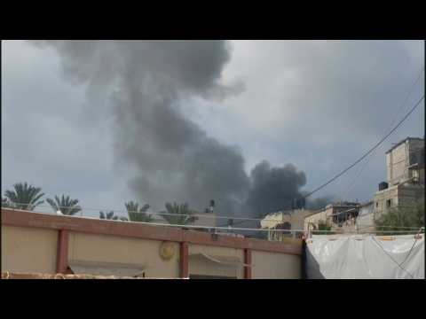 Smoke billows following strike in Khan Yunis
