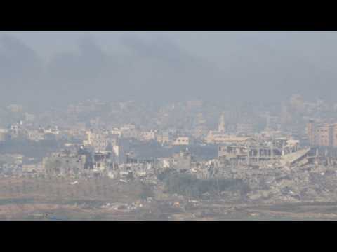 Skyline of northern Gaza seen from Isreal's Sderot
