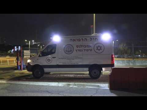 Ambulance carrying released hostages arrives at Israeli hospital