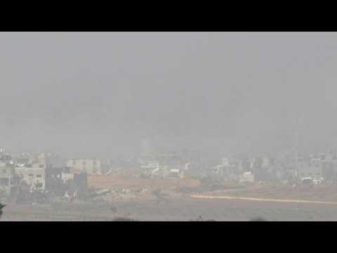 Skyline of northern Gaza seen from Israel's Sderot
