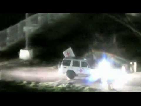 CCTV footage of a convoy transporting released hostages crossing into Israel