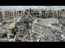 Aerial shots of destruction in Wadi Gaza