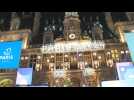 Bach, Hidalgo unveil Olympic decor on Paris city hall facade