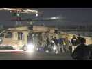 Arrival of hostage relatives by army helicopter to Israel's Sheba hospital