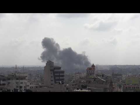 Smoke rises after Israeli strike on Rafah