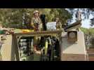 Israeli soldiers man a military position near Lebanon border