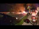 Fires in streets of Rio de Janeiro as militia members torch 35 buses