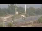 Israeli military vehicles seen near Gaza border