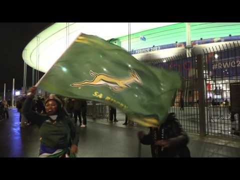 Fans leave Stade de France after South Africa beat New Zealand
