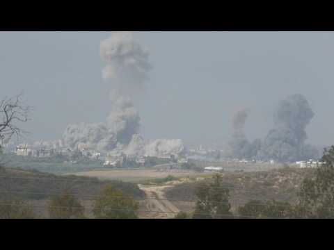 Huge clouds of smoke rise over northern Gaza after Israeli strikes