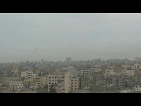 Smoke billows after Israeli strike on Gaza City