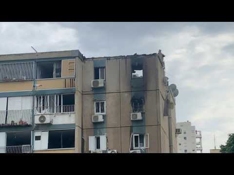 Scene of rocket attack in Tel Aviv