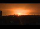 Massive air strikes on the Gaza Strip, seen from Gaza City