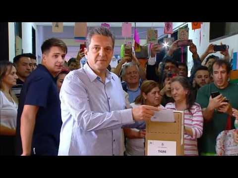 Argentina's presidential candidate Sergio Massa votes in runoff