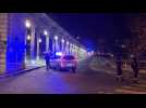 Police officers stand guard near site of Paris knife attack