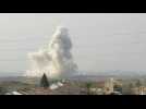Strike in northern Gaza and smoke billowing, seen from Israel's Sderot