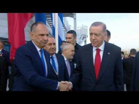 Turkish President Recep Tayyip Erdogan arrives in Athens