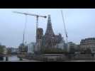 Notre-Dame construction site, exactly one year before re-opening date