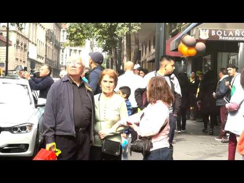 People on street as earthquake in central Mexico shakes capital city
