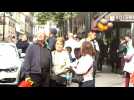 People on street as earthquake in central Mexico shakes capital city