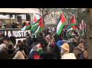Thousands march through the streets of Paris in support of Palestinians