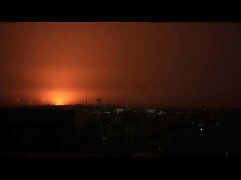 Explosions, flares, smoke over Gaza's Rafah near Egypt border