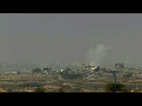Israeli strikes on northern Gaza seen from Sderot