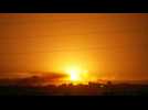 Strikes and flares tear up the night sky above Gaza