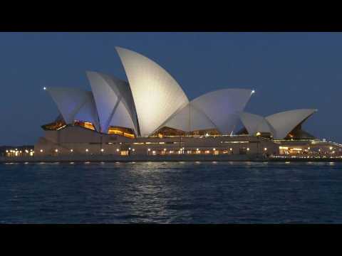 Sydney Opera House lit up in Israeli colours