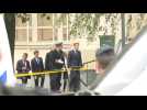 France's Macron arrives at school where teacher stabbed to death