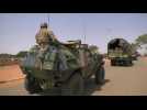 French soldiers arrive in Niamey from the western Niger to begin withdrawal
