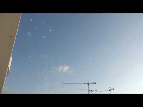 Rockets intercepted over Ashkelon, smoke billows