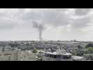 Smoke billows at Gaza's Rafah border crossing with Egypt during Israeli airstrike