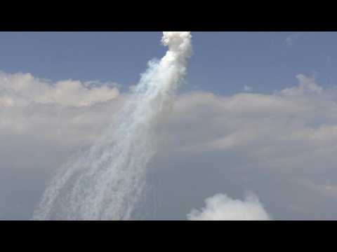 Clouds of smoke over Gaza port after Israeli strike