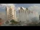 Aftermath of fresh barrage of rockets fired from Gaza towards Ashkelon