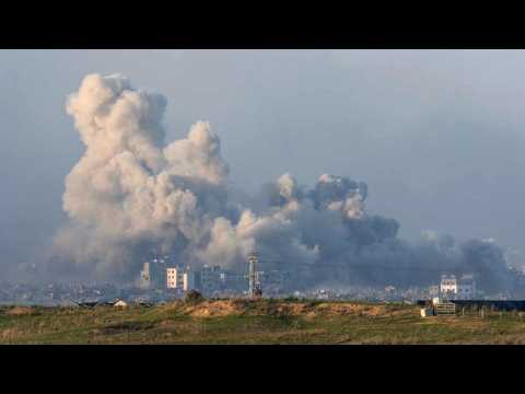Smoke billows following Israeli strikes on northern Gaza