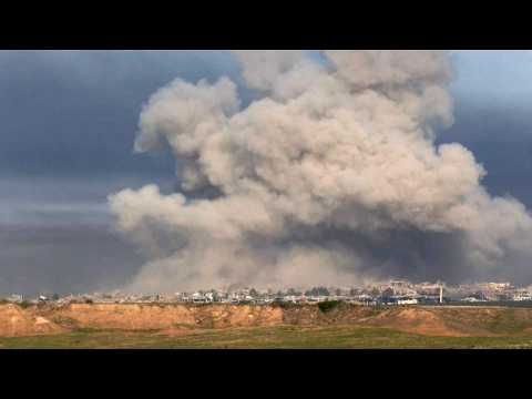 Smoke billows following Israeli strike on southern Gaza